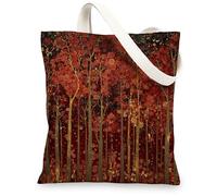 Borse di totalizzatore artistiche della tela, eleganti borse della spesa riutilizzabili del modello di turbine, tela lavabile leggera elegante della tracolla, Rosso, 13x15 Inch