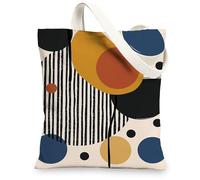 Borse di totalizzatore astratte della tela, borse riutilizzabili della drogheria del modello variopinto, borse lavabili leggere chic moderne della tracolla, Multicolore, 13x15 Inch