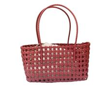 Borse di totalizzatore causali tessute colore di Candy del PVC delle donne, borse di totalizzatore causali della spiaggia della borsa del secchio, Rosso con fodera