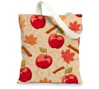 Borse di totalizzatore della tela dei frutti, borse della spesa riutilizzabili variopinte del modello della frutta, tracolla lavabile leggera rustica, Rosso, 13x15 Inch