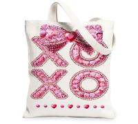 Borse di totalizzatore della tela del modello del cuore, borse della drogheria riutilizzabili alla moda di progettazione di Xoxo, St leggero lavabile della spalla di giorno di San Valentino, Pesca