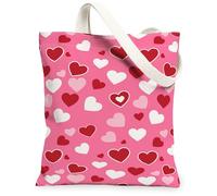 Borse di totalizzatore della tela del modello del cuore, borse della spesa riutilizzabili di progettazione dell'amore, tela leggera lavabile dell'annata della primavera per il viaggio essere, Pesca