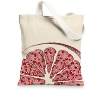 Borse di totalizzatore della tela della frutta, borse della spesa riutilizzabili alla moda di progettazione del melograno, spalla lavabile leggera ecologica retrò, Rosso, 13x15 Inch