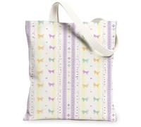 Borse di totalizzatore floreali della tela della primavera, borse riutilizzabili variopinte della drogheria del modello dell'arco della tela, tela lavabile leggera, Viola, 13x15 Inch