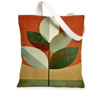 Borse di totalizzatore moderne dell'annata della tela, borse riutilizzabili alla moda della drogheria del modello della pianta, tracolla lavabile leggera Ca di autunno, Arancione, 13x15 Inch