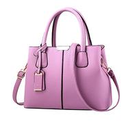 Borse di totalizzatore personalizzate Camice di modo spazioso delle donne borse delle signore della borsa della borsa della spalla della borsa del cuoio di, Viola, Taglia unica
