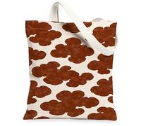 Borse di totalizzatore rustiche della tela della stampa della nuvola, borse riutilizzabili leggere della drogheria di stile vintage, tracolla lavabile chic C di autunno, ruggine, 13x15 Inch