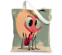 Borse di totalizzatore sveglie della tela dell'insetto, borse riutilizzabili leggere della drogheria di progettazione della formica del fumetto, tracolla ecologica giocosa giocosa divertente, Pesca