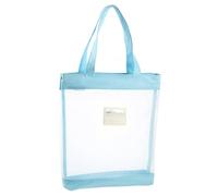 Borse di totalizzatore trasparenti semplici della borsa della maglia della chiusura lampo portatile grandi per le donne, Blu, Taglia unica