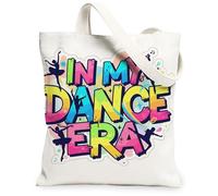 Borse di totalizzatore vibranti della tela di danza, borse riutilizzabili della drogheria della stampa artistica variopinta, tracolla lavabile leggera C di estate, Vivace, 13x15 Inch