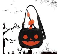 Borse di zucca per le donne, sacchetto di forma di zucca, novità diavolo pipistrello ala design PU portafoglio portamonete in pelle per abbigliamento femminile, Nero, anger, Unisex