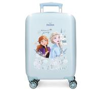 Disney Joumma Borse, Frozen Believe in The Journey, valigia per bambini, in ABS, quattro ruote doppie con rotazione multidirezionale, serratura laterale a combinazione., Blu, Valigia cabina