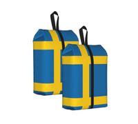 Borse durevoli della scarpa di viaggio della stampa della bandiera svedese per lo stoccaggio e l'imballaggio, borsa impermeabile della scarpa con la chiusura lampo liscia, 2 pezzi, One Size, Chiusura