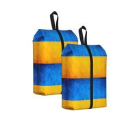 Borse durevoli della scarpa di viaggio della stampa della bandiera ucraina per la conservazione e l'imballaggio, borsa impermeabile della scarpa con la chiusura lampo liscia, 2 pezzi, One Size