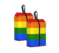 Borse durevoli della scarpa di viaggio della stampa dell'arcobaleno per lo stoccaggio e l'imballaggio, borsa impermeabile della scarpa con la chiusura lampo regolare, 2 pezzi, One Size, Chiusura con