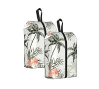 Borse durevoli della scarpa di viaggio della stampa delle palme tropicali per la conservazione e l'imballaggio, borsa impermeabile della scarpa con la chiusura lampo liscia, 2 pezzi, One Size