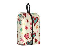 Borse durevoli variopinte della scarpa di viaggio della stampa del modello del cuore per stoccaggio e imballaggio, borsa impermeabile della scarpa con la chiusura lampo regolare, 1 pezzo., One Size