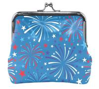 Borse e borse in pelle carino con chiusura a bacio e fuochi d'artificio per il giorno dell'indipendenza, Fireworks Independence Day Chic, UNITALLA, Classic, Fireworks Independence Day Chic, UNITALLA
