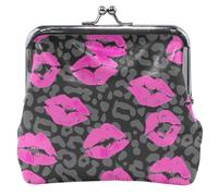 Borse e borse in pelle rossa alla moda con chiusura a bacio con fibbia per cambiare, borsa porta carte Trendy Lip Red 2, UNITALLA Trendy Lip Red 2, UNITALLA Classic, Trendy Lip Red 2, Taglia unica