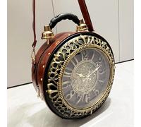 Borse e borsette di design di lusso Borse a tracolla divertente borsa a forma di orologio divertente Borsa rotonda da donna in pelle pu Borsa da donna Tan