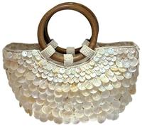 Borse Estive con Perline di Conchiglie, Borsetta con Perline di Conchiglie, Tote Bag con Paillettes, Borsa Estiva con Perline di Conchiglie, Pochette con Paillettes