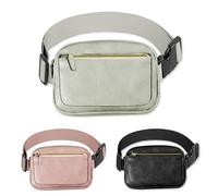 Borse Fanny Packs for Women Man Travel Waist Packs Waterproof Fashion Crossbody Bag with Adjustable Buckle Strap for Sports Running Hiking Jogging, grigio, moderno