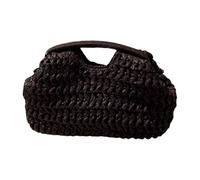 Borse frizione di paglia di paglia for donne, borse sulla spiaggia estiva, eleganti sacchetti for spalla intrecciati a mano intrecciati borse a gocce di gnocchia di lavoro da viaggio