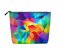 Borse geometriche riutilizzabili della stampa dell'arcobaleno dello spuntino, borsa da toilette di viaggio di grande capacità, borse di trucco con la chiusura lampo