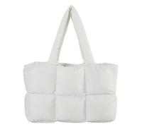 Borse gonfie estetiche da donna Borsa per la spesa moda trapuntata in tinta unita Borsa tote morbida a nuvola di capacità Borse da pendolarismo alla moda