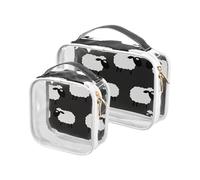 Borse impermeabili da donna in ardesia con pecora bianca e nera da appendere, approvate TSA, accessori essenziali per la rasatura