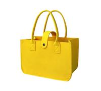 Borse in feltro resistenti agli strappi Borsa pieghevole per acquirenti spaziose memorie da viaggio per picnic e uso quotidiano fibbia, giallo.