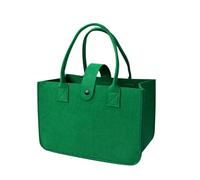 Borse in feltro resistenti agli strappi Borsa pieghevole per acquirenti spaziose memorie da viaggio per picnic e uso quotidiano fibbia, Christmas Green