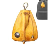 Borse in pelle di mucca per le donne, piccola borsa in pelle di mucca,piccolo portafoglio - portafoglio con coulisse, portafoglio in vera pelle, deposito di denaro, organizzatore di monete po, giallo