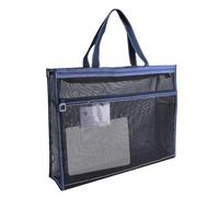 Borse in rete con cerniera, 43 x 33 x 11,1 cm, organizer trasparente con manico e cerniera, organizer per opere d'arte, poster, album di ritagli, ricordi, Blu, Fare riferimento alla descrizione