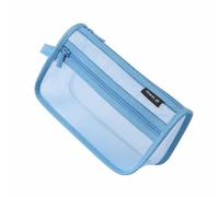 Borse in rete di nylon con cerniera per trucco, design a rete trasparente, astuccio per penne, matite, cancelleria per scuola, ufficio, articoli di cancelleria per la casa, articoli di cancelleria da