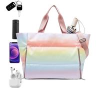 Borse in tela sportiva: borsa da palestra versatile con tasca per scarpe e tessuto impermeabile, opzione di trasporto durevole | soluzione da viaggio compatta per le donne di viaggio, Colorato