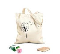 Borse in tela stampate digitalmente dente di leone nel vento Tessuto spesso 12 once Utilizzabile come trousse per il trucco 31x36cm Media