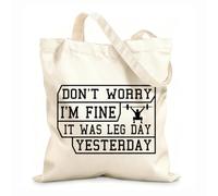 Borse in tela stampate digitalmente non preoccuparti, sto bene, ieri era il giorno delle gambe, pronto per la stampa Tessuto spesso 12 once Utilizzabile come trousse per il trucco 25x30cm Piccola