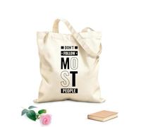 Borse in tela stampate digitalmente non seguire la maggior parte delle persone tipografia moderna motivazionale ispiratrice Tessuto spesso 12 once Utilizzabile come trousse per il trucco 35x40cm