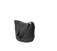 Borse intrecciate fatte a mano, borse di paglia alla moda, borse intrecciate, borse a secchiello, borse da spiaggia for le vacanze al mare(Color:Black)