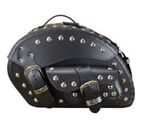 Borse laterali in pelle per moto con rivetti RSA S162B nere