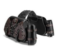 Borse Laterali Moto per Kawasaki Vulcan 1700 Voyager 2009-2024, Borsa Moto Impermeabile Pelle PU Vintage, Borsa da Sella Rimovibile con Cinghie e Chiusura Rapida,D