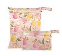 Borse lavabili per nuotatori Confezione da 2 elementi essenziali da viaggio per volare con manici per fare il bagno, palestra (Fresh Peach Pears)