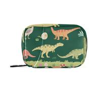 Borse mediche dinosauro verde cartone animato da donna con scomparti rimovibili 3 volte al giorno organizer per pillole portatile per borsa