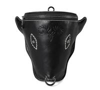 Borse medievali in pelle per cinture, accessori per costumi, marsupio in pelle sintetica, portamonete, regali, borsa nera., Borsa nera.