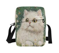 borse messenger per le donne verdi borse a tracolla per le donne borse a tracolla borsa a mano per donna tracolla regolabile all'aperto quotidiano arte Selkirk Rex gatti verde