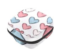 Borse mestruali con cerniera, borsa di immagazzinaggio per sanitari, supporto per assorbenti infermieristici, organizzatore del tampone mestruale femminile del cuore di San Valentino
