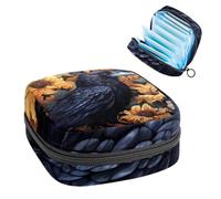 Borse mestruali per la scuola, borsa di immagazzinaggio del tovagliolo sanitario, sacchetto della tazza mestruale della cerniera, borse del tampone per le donne Crow-1917