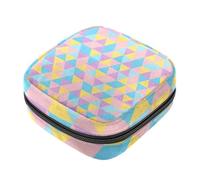Borse mestruali per la scuola, borsa per assorbenti igienici, borsa per tazza mestruale con cerniera, borse per tamponi da donna blu viola giallo rosa triangoli mosaico