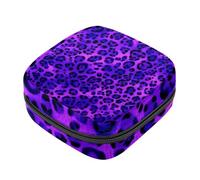 Borse mestruali per la scuola, borsa per assorbenti igienici, borse per tamponi da donna, sacchetto per coppetta mestruale con cerniera leopardata viola